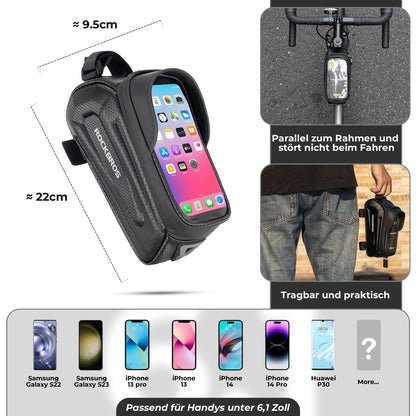Water-repellent bicycle bag, mobile phone case with TPU touchscreen, ROCKBROS