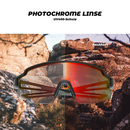 ROCKBROS Fahrradbrille Photochromatisch Sonnenbrille UV400-Schutz