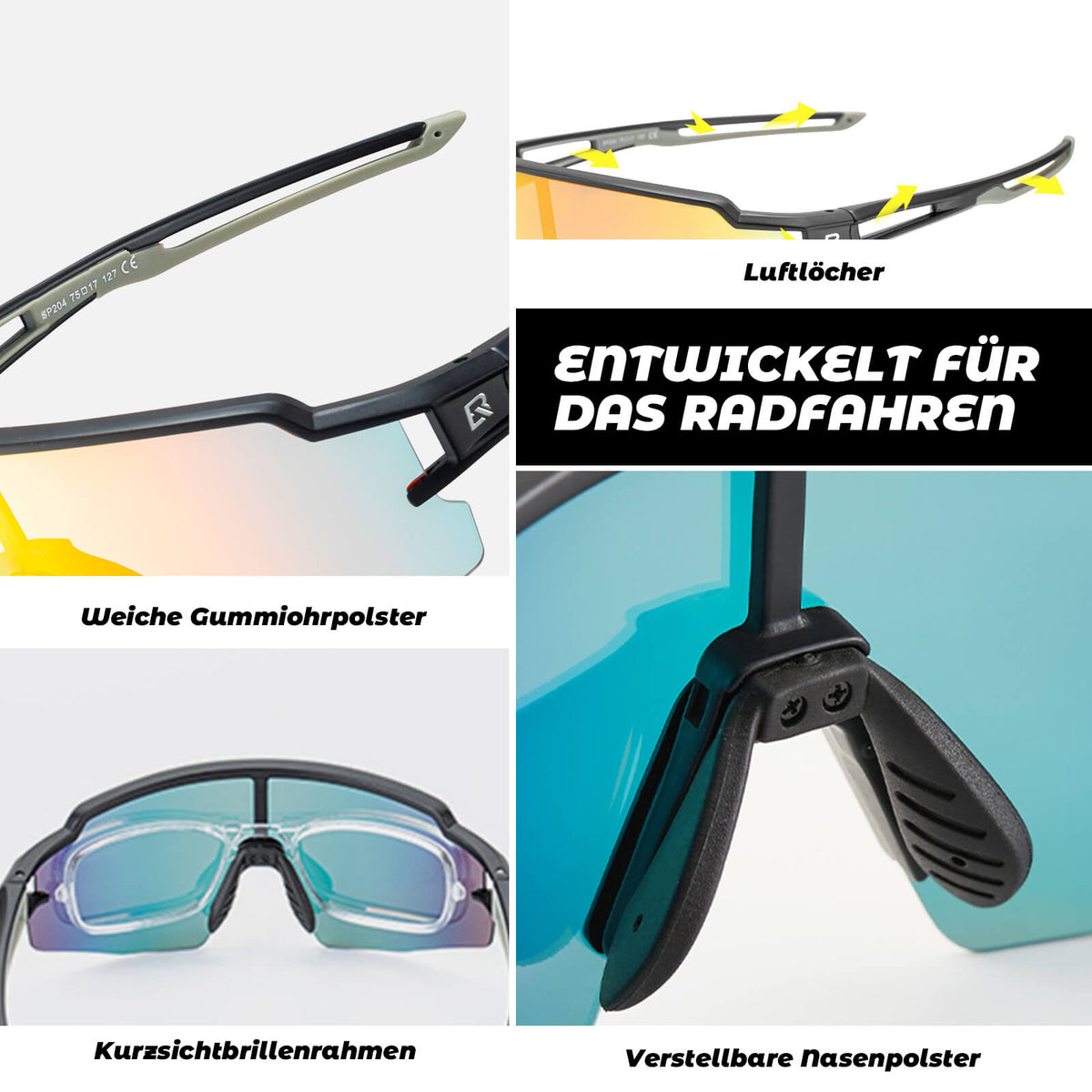 ROCKBROS Fahrradbrille Photochromatisch Sonnenbrille UV400-Schutz