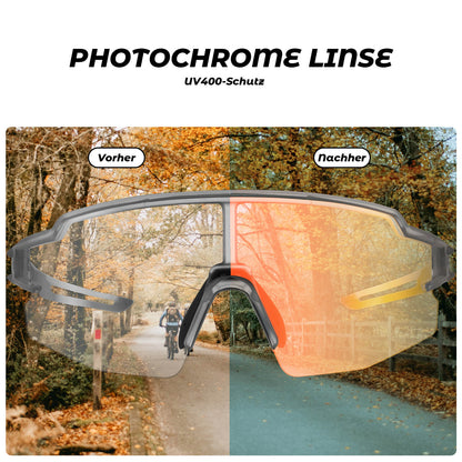 ROCKBROS Fahrradbrille Photochromatisch Sonnenbrille UV400-Schutz
