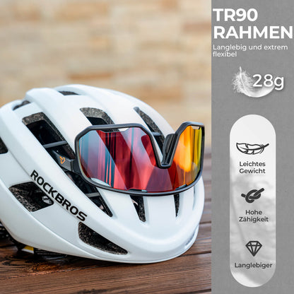 Cycling glasses, polarized sunglasses, UV protection, interchangeable nose pads, women's/men's, ROCKBROS