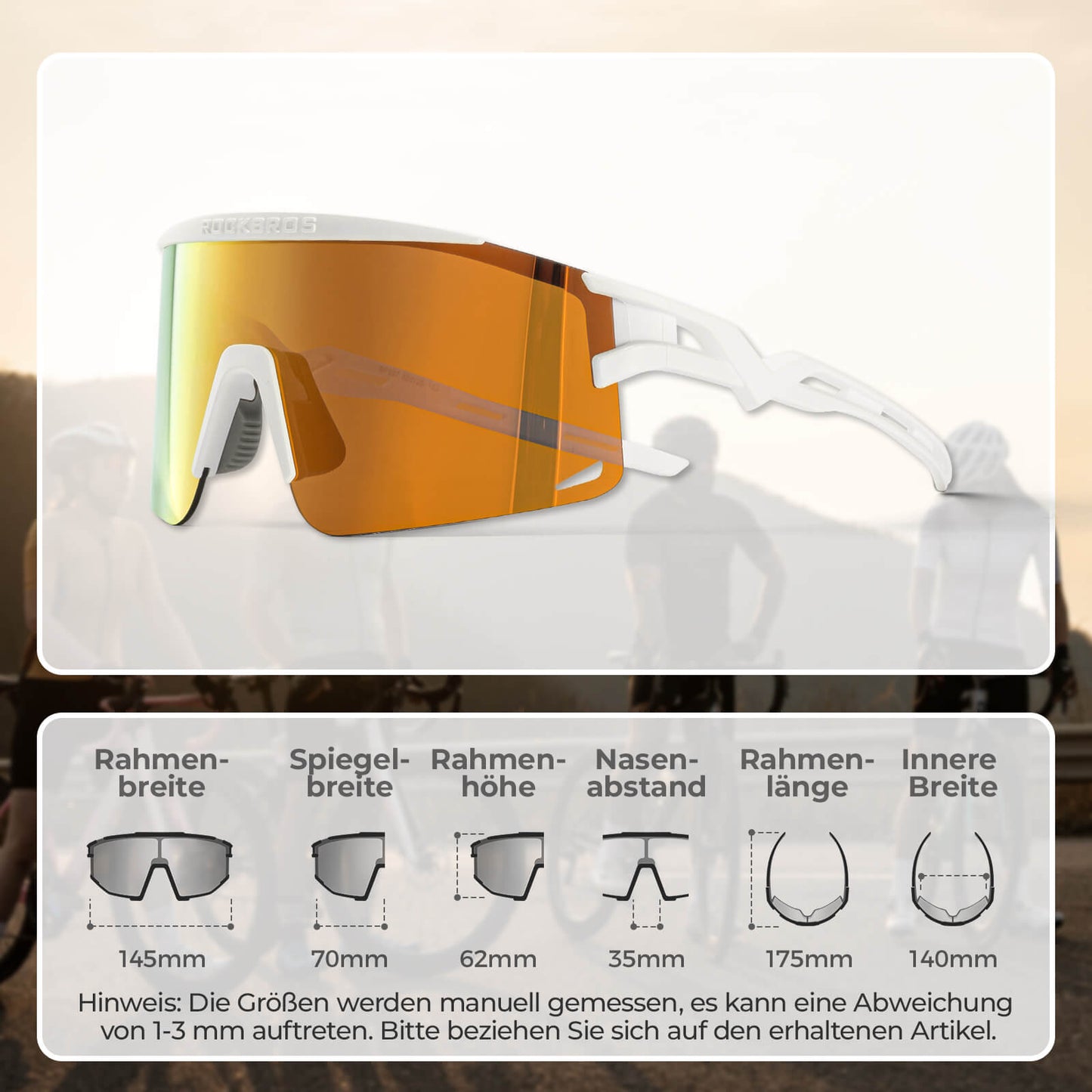 Cycling glasses, photochromic/polarized, windproof, UV protection, ROCKBROS