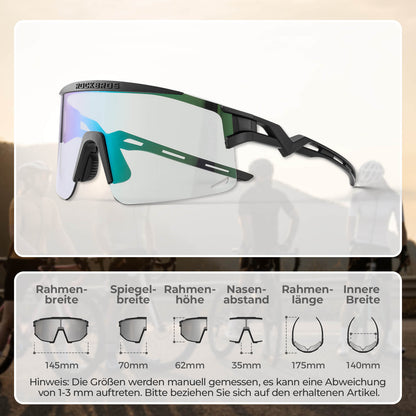 Cycling glasses, photochromic/polarized, windproof, UV protection, ROCKBROS