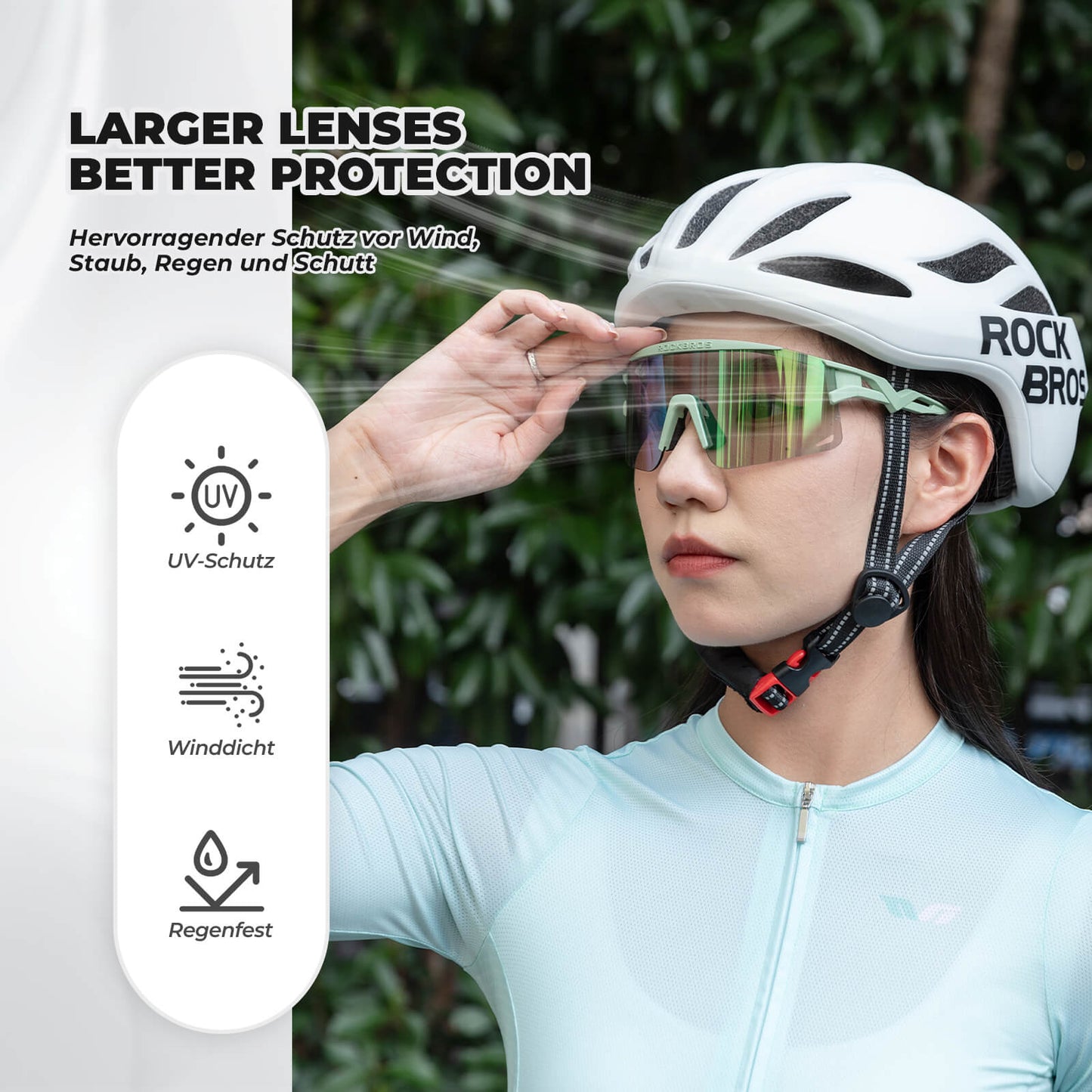 Cycling glasses, photochromic/polarized, windproof, UV protection, ROCKBROS