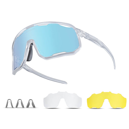 Cycling glasses, photochromic sunglasses, UV protection, interchangeable nose pads, women's/men's, ROCKBROS