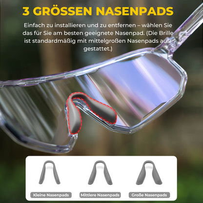 Cycling glasses, photochromic sunglasses, UV protection, interchangeable nose pads, women's/men's, ROCKBROS