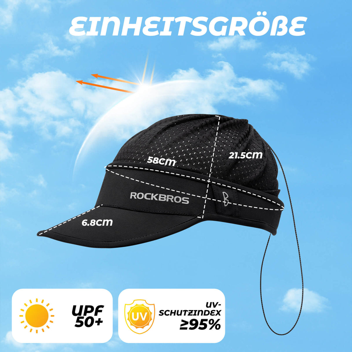 ROCKBROS Pferdeschwanz Kappe UV-Schutz Sommer Unisex