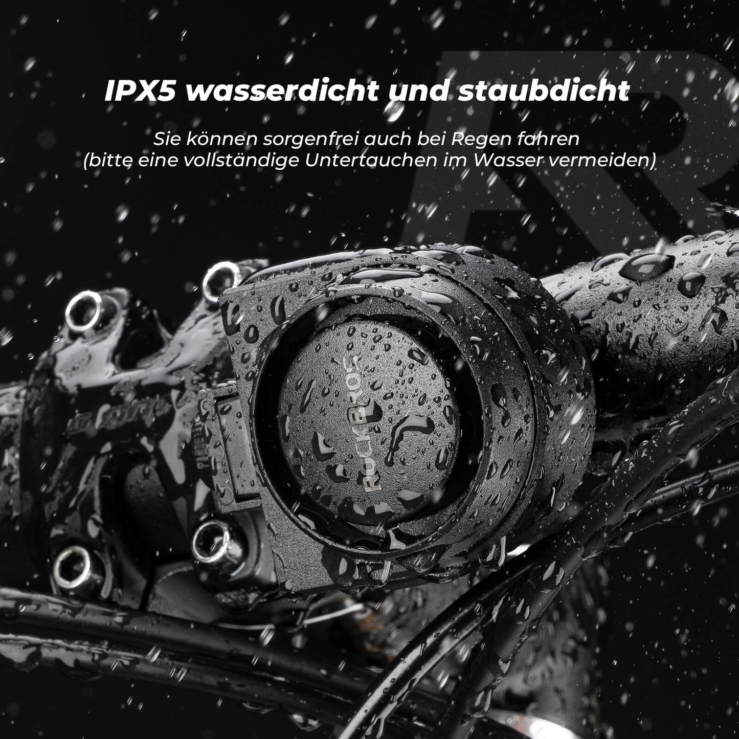 Wireless Electric Bicycle Bell with Warning Siren, IPX5, ROCKBROS