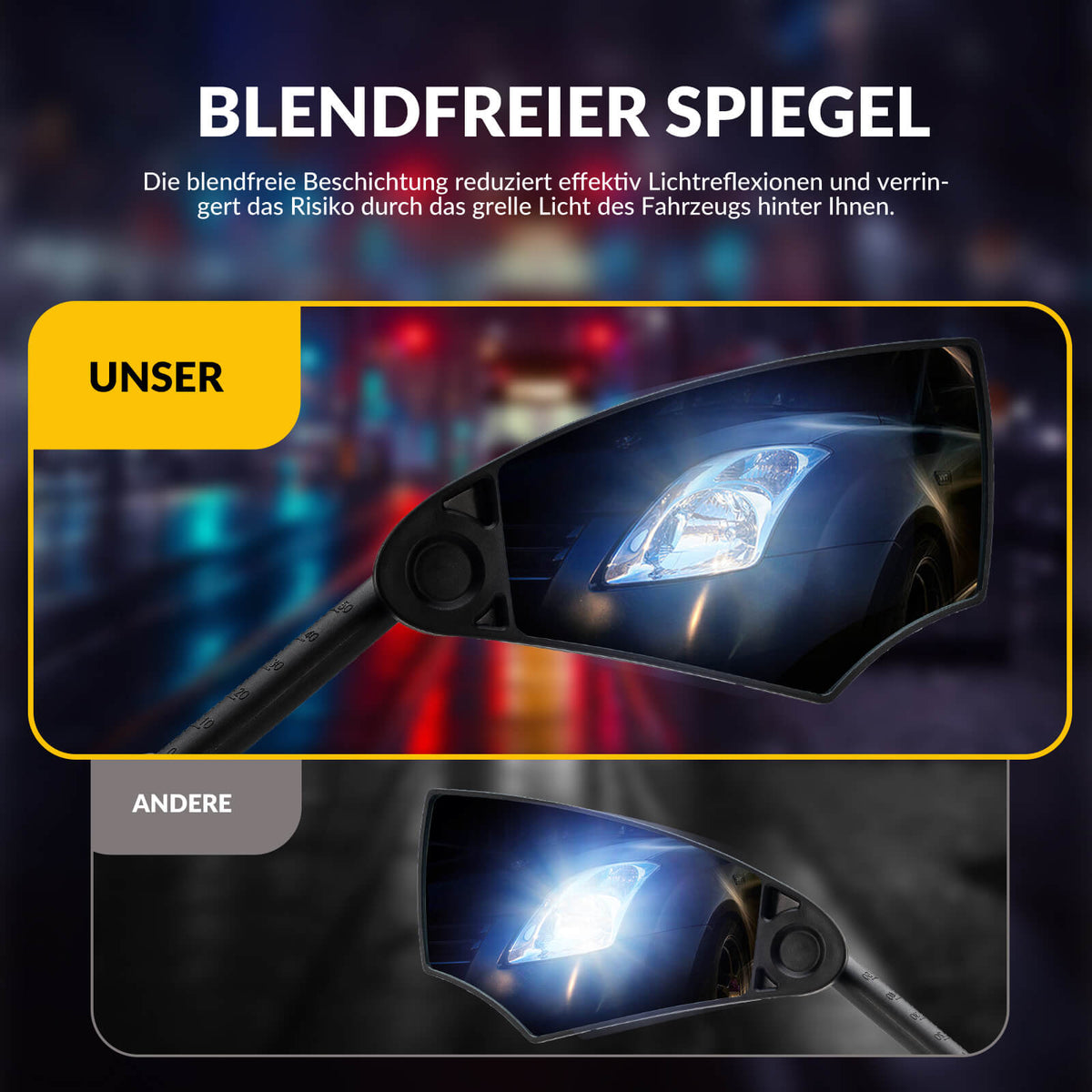 ROCKBROS Fahrradspiegel Rückspiegel 360°Drehbar Klappbar für Lenker 20–23mm