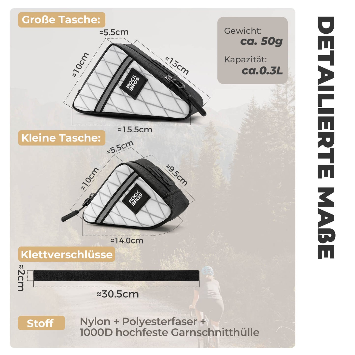 Bicycle frame bag, triangular bag for Brompton 0.25/0.3L ROCKBROS