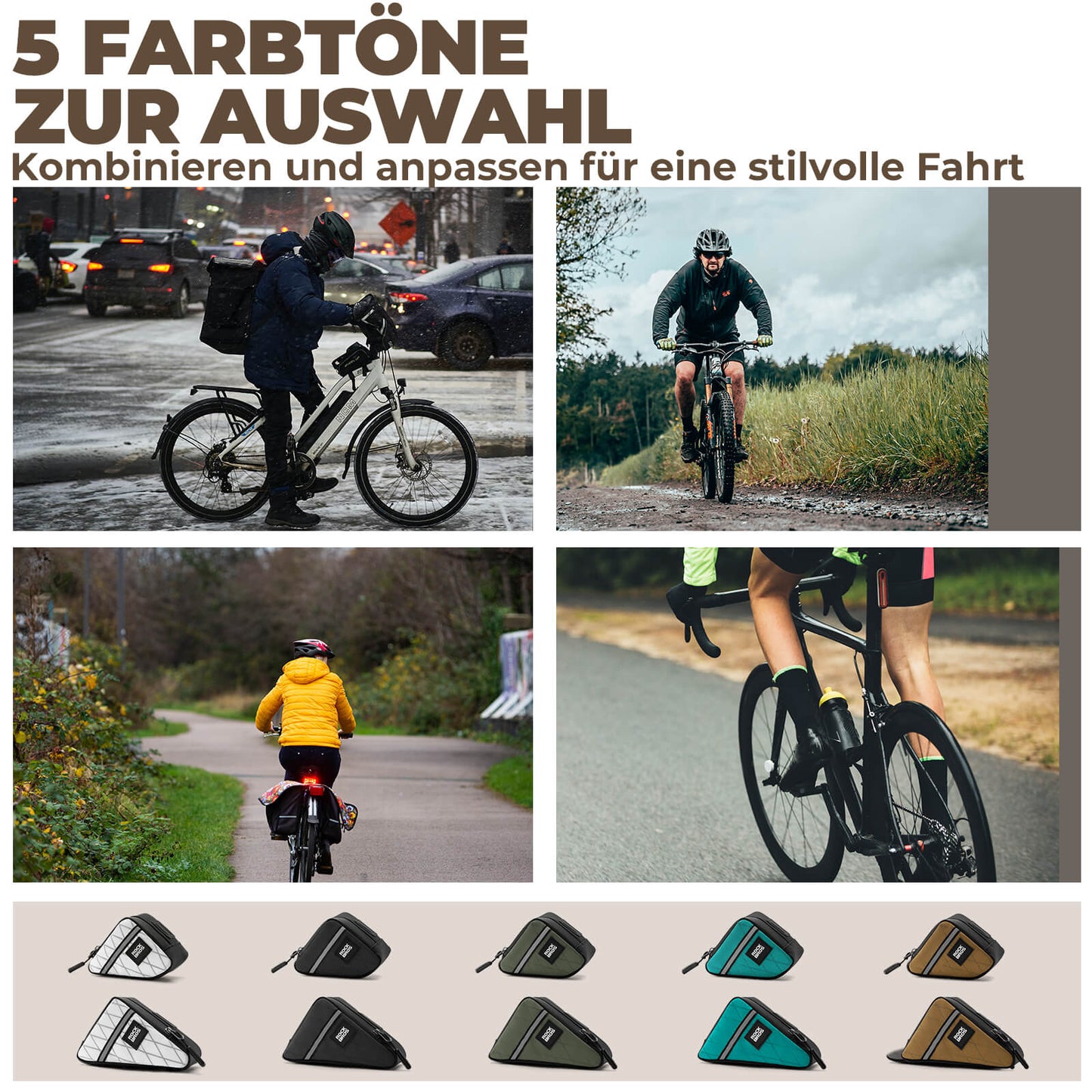 Bicycle frame bag, triangular bag for Brompton 0.25/0.3L ROCKBROS