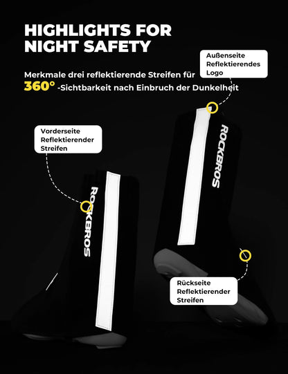 ROCKBROS Fahrradüberschuhe Reflektierend Wasserdicht mit Klettverschluss