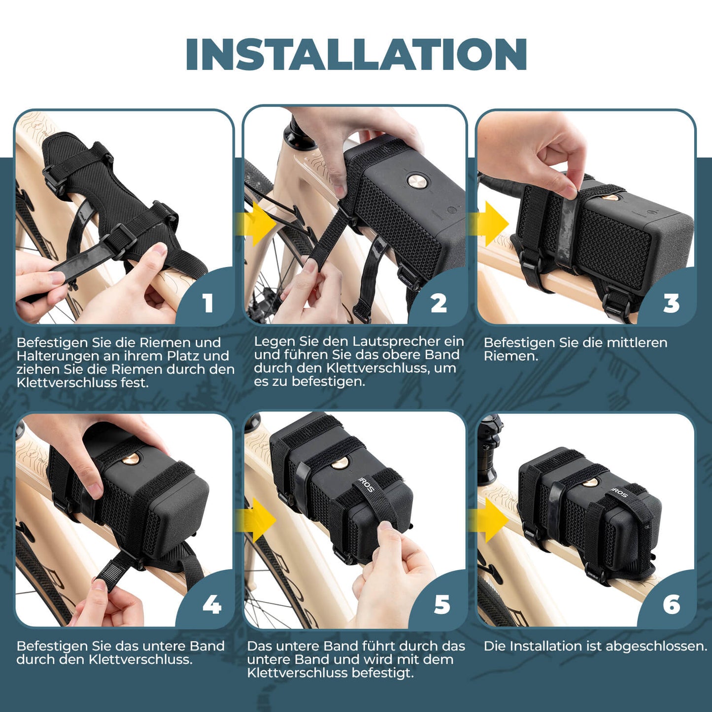 Bottle holder, bicycle speaker mount, adjustable strap, ROCKBROS