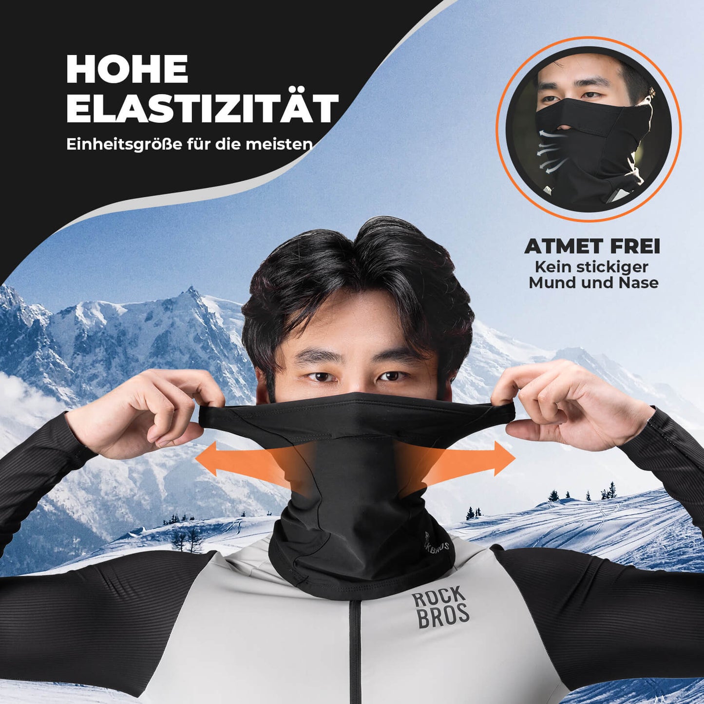 Half balaclava tube scarf, breathable and elastic, for cycling and climbing, ROCKBROS