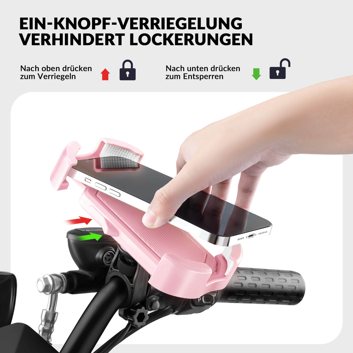 ROCKBROS Handyhalterung Fahrrad Handyhalter Motorrad 360° Drehbar für 4,7-7,0 Zoll