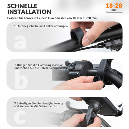 ROCKBROS Handyhalterung Fahrrad Handyhalter Motorrad 360° Drehbar für 4,7-7,0 Zoll