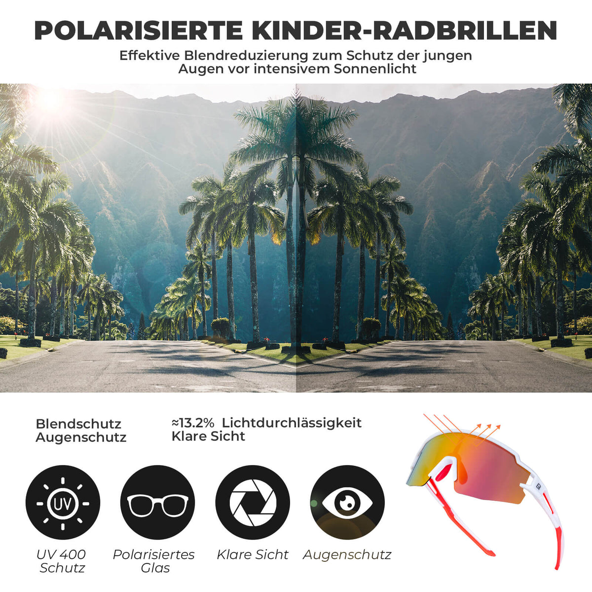 ROCKBROS Polarisierte Sport- und Fahrradbrille für Kinder