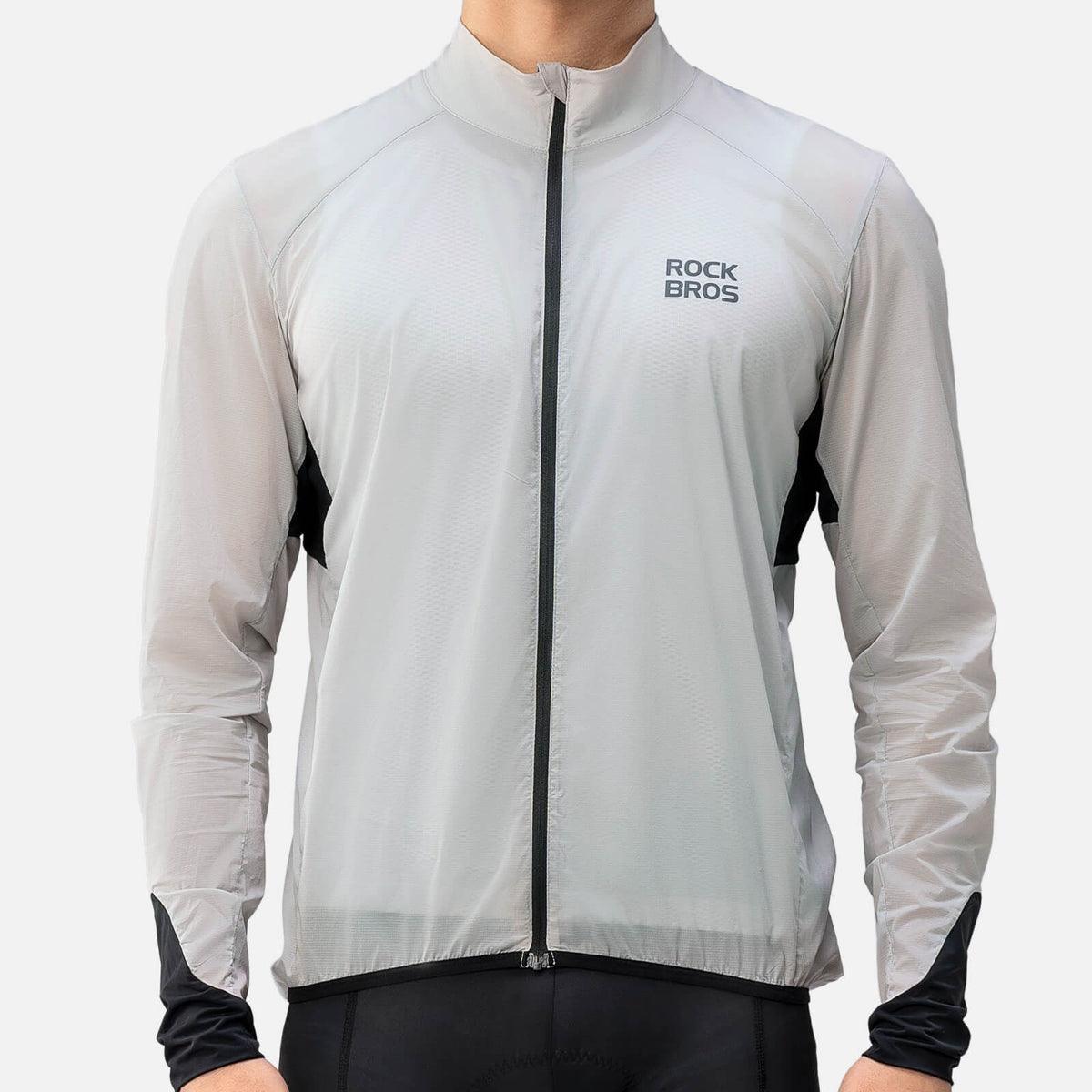 ROCKBROS Leichte Fahrradjacke Atmungsaktiv Reflektierend Grau Herren