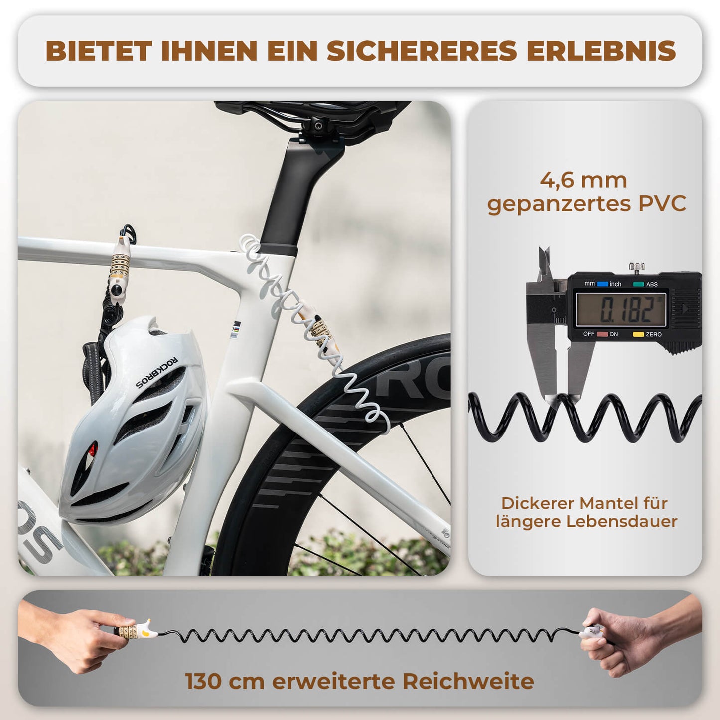 Multifunctional bicycle lock, children's combination lock, helmet lock, ROCKBROS