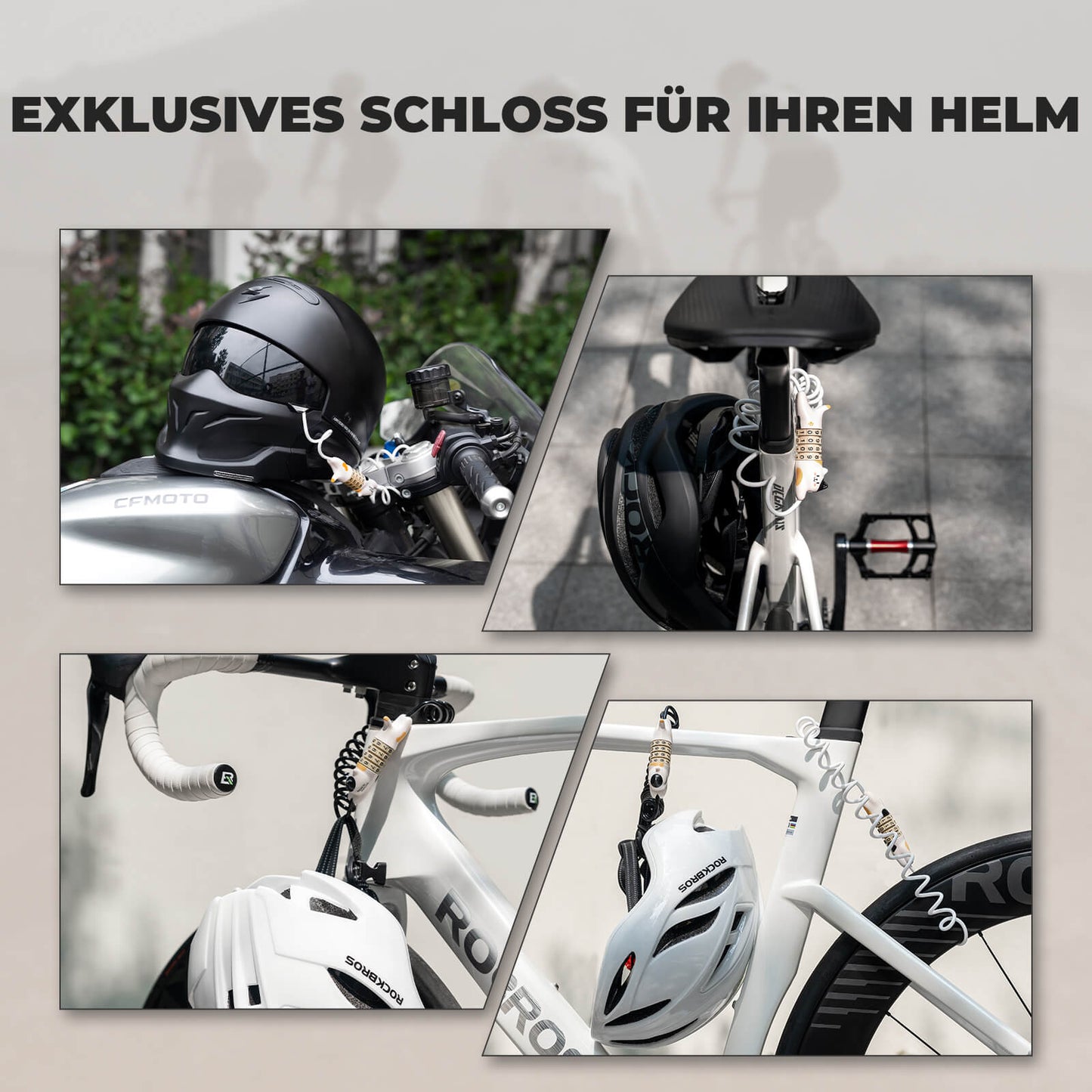 Multifunctional bicycle lock, children's combination lock, helmet lock, ROCKBROS