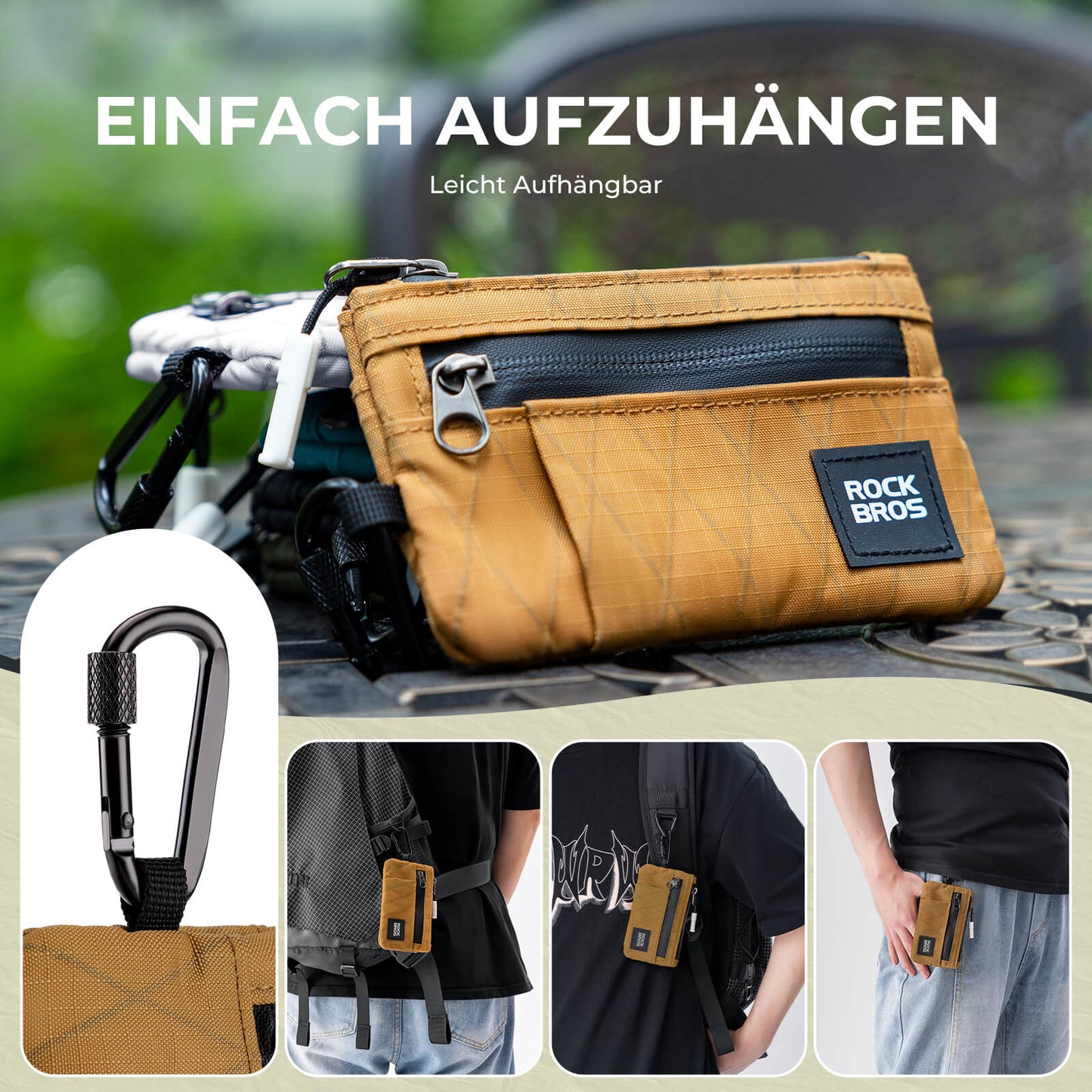 Wallet, purse, mobile phone case, portable with padlock, ROCKBROS