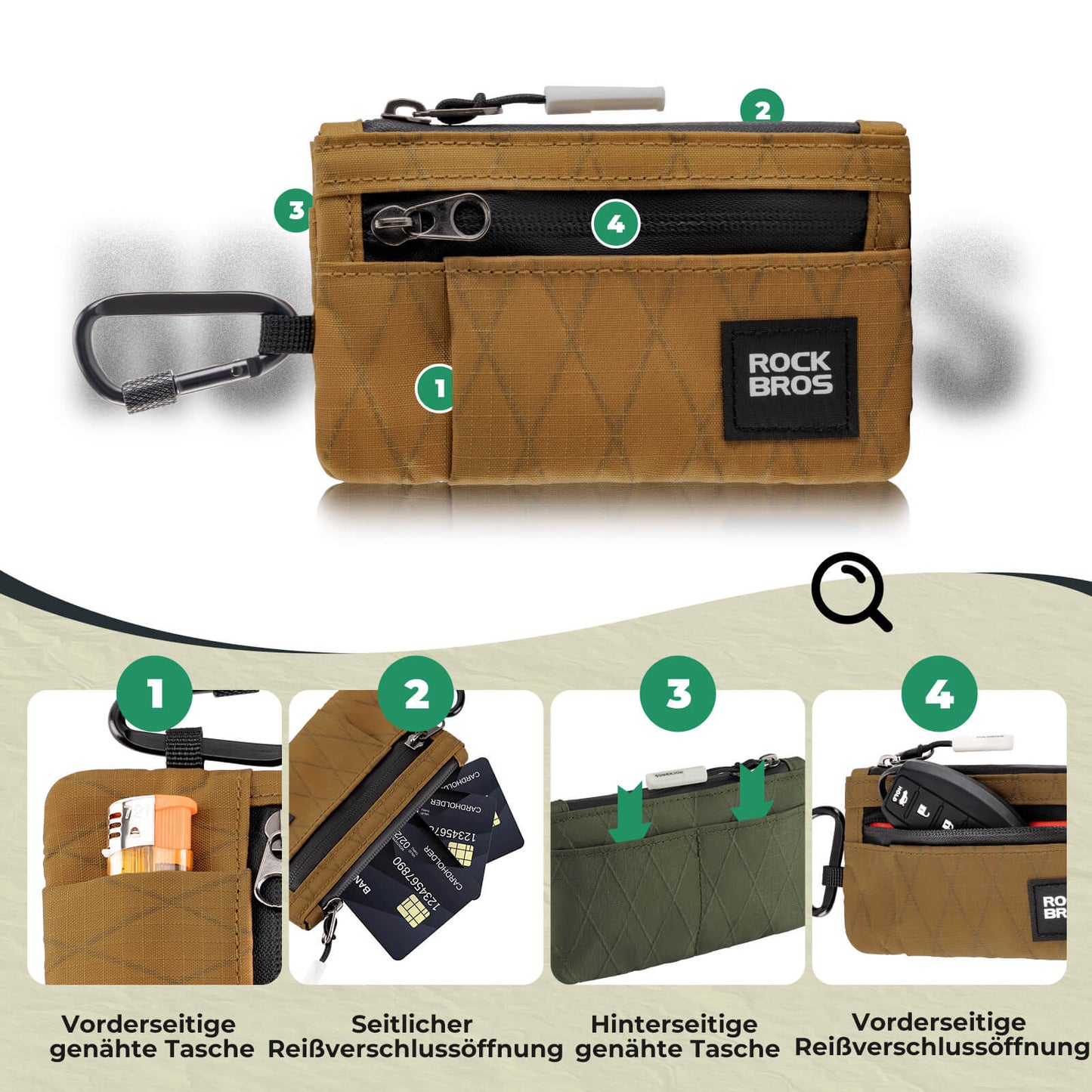 Wallet, purse, mobile phone case, portable with padlock, ROCKBROS