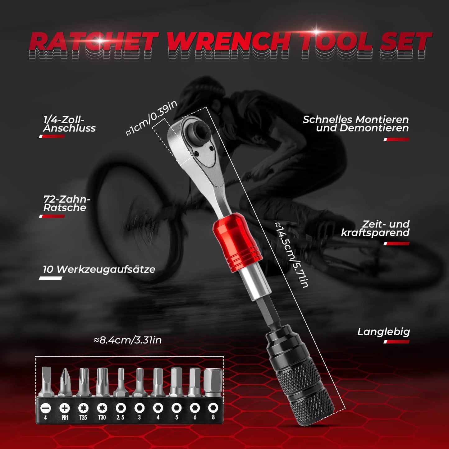 Ratchet Wrench Set 1/4 Inch Mini Repair Tool ROCKBROS