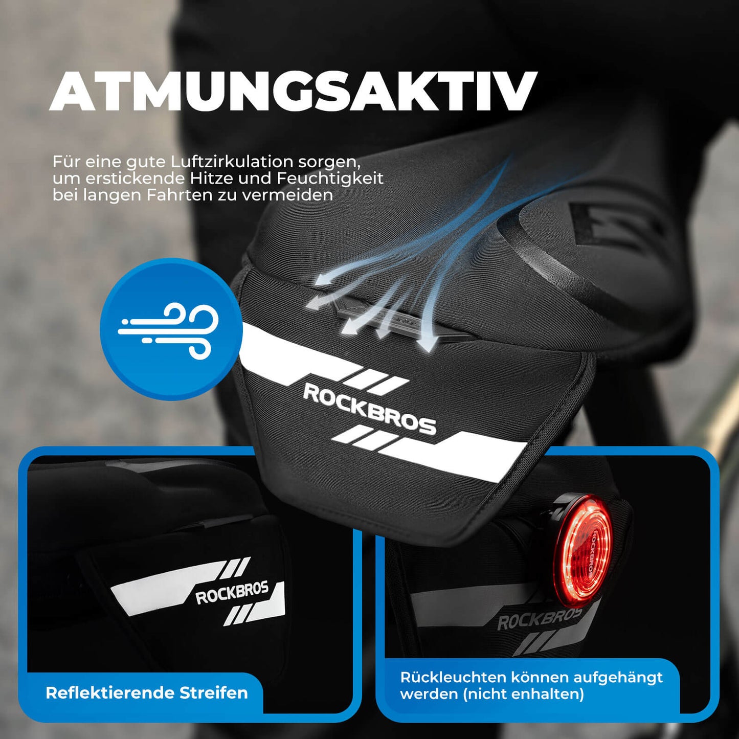 Heated saddle cover with quick-release fasteners for MTB, road bike, and e-bike by Rockbros