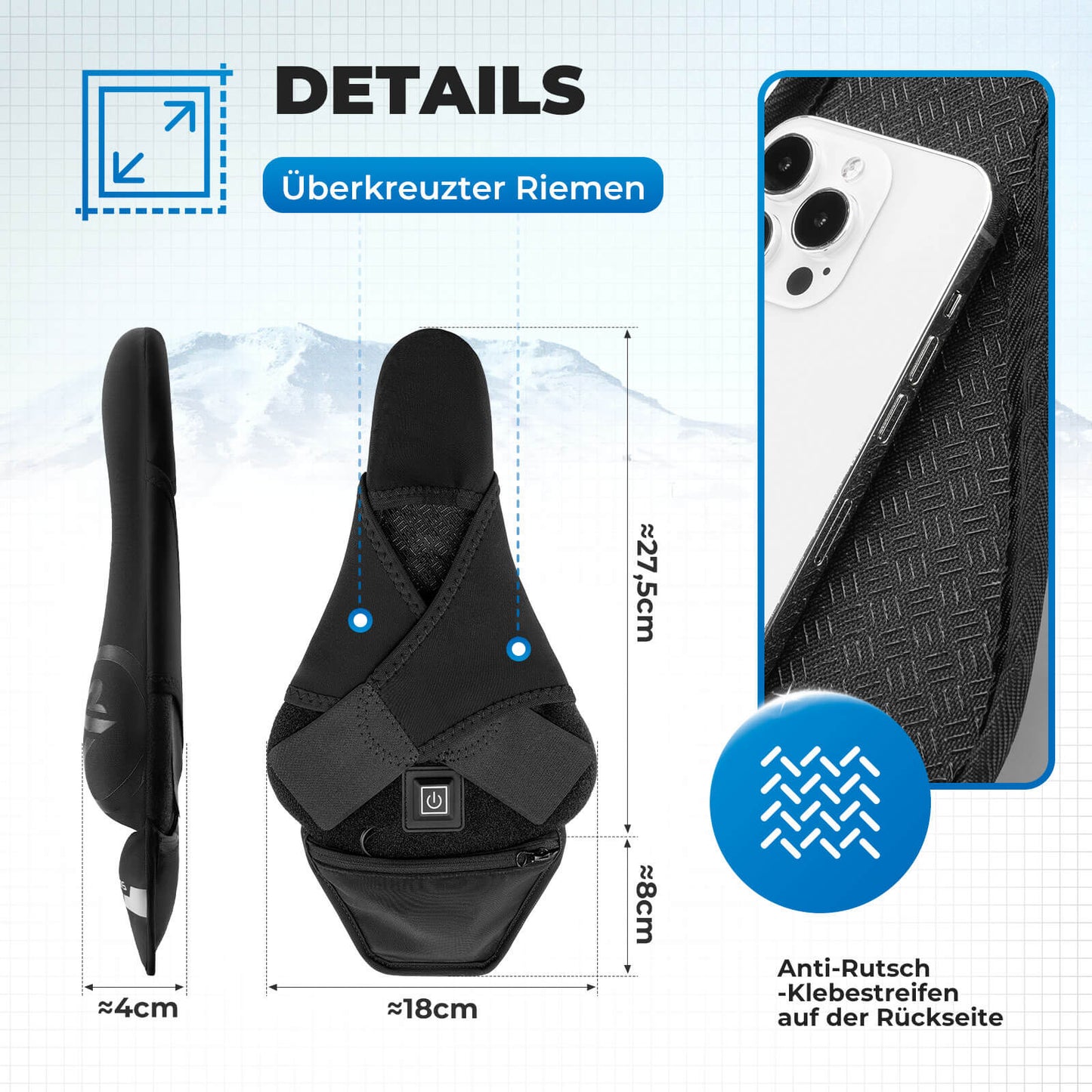 Heated saddle cover with quick-release fasteners for MTB, road bike, and e-bike by Rockbros