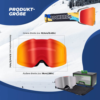 Ski goggles, snow goggles, polarized, helmet-compatible sports goggles, skiing, ROCKBROS