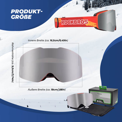 Ski goggles, snow goggles, polarized, helmet-compatible sports goggles, skiing, ROCKBROS