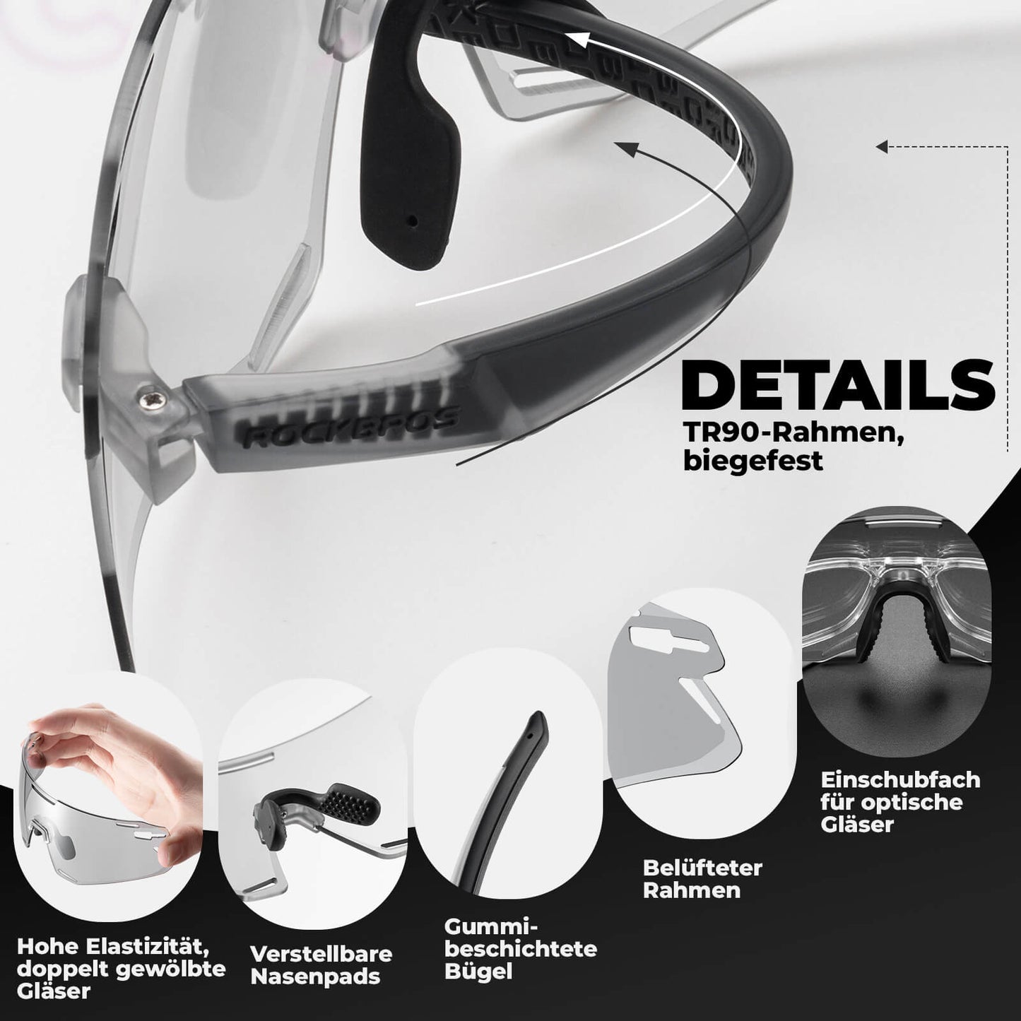 Sunglasses, windproof cycling glasses for outdoor sports, ROCKBROS