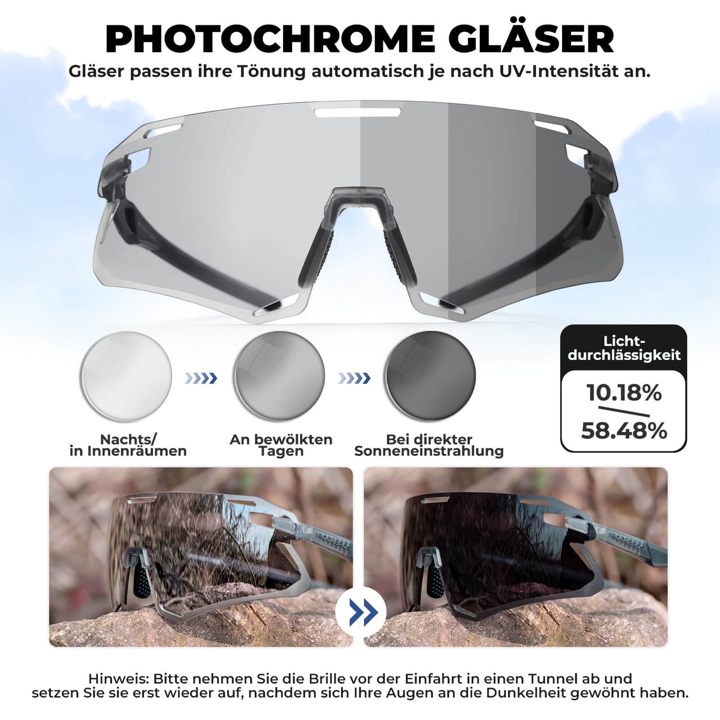 Sunglasses, windproof cycling glasses for outdoor sports, ROCKBROS
