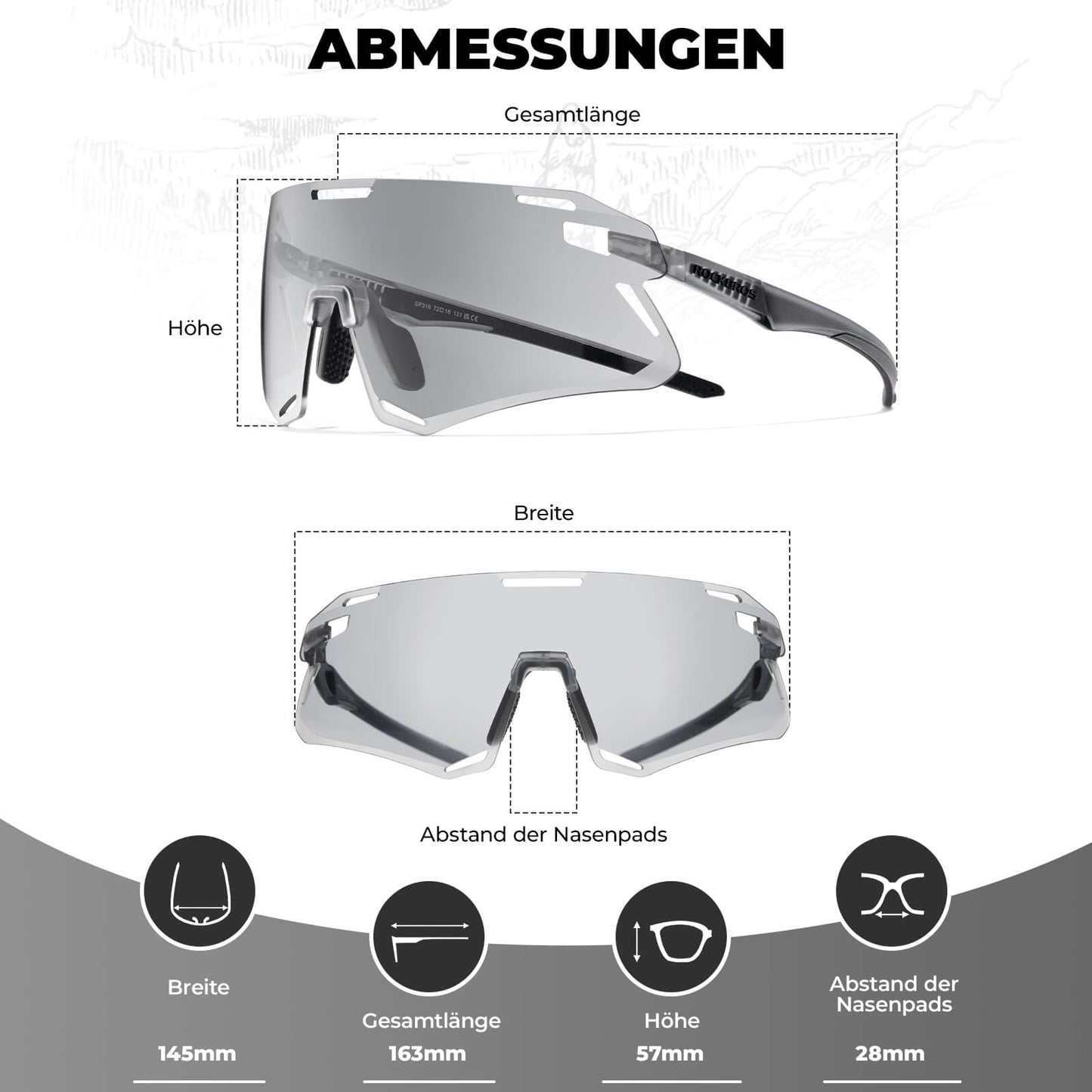Sunglasses, windproof cycling glasses for outdoor sports, ROCKBROS
