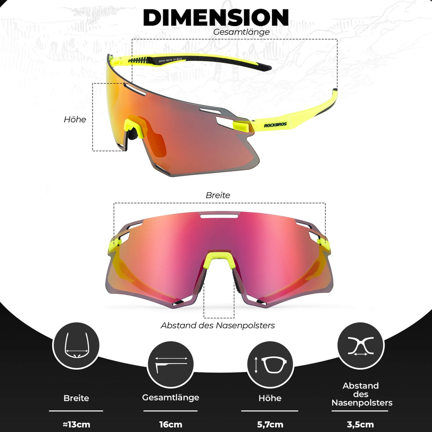 Sunglasses, windproof cycling glasses for outdoor sports, ROCKBROS