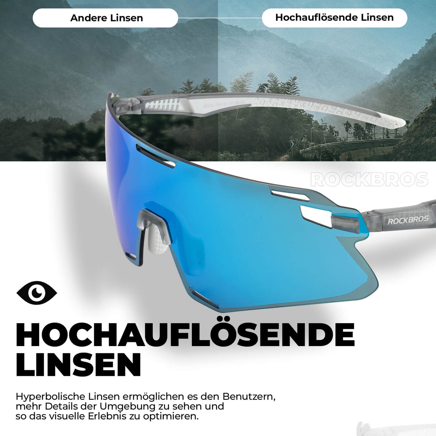 Sunglasses, windproof cycling glasses for outdoor sports, ROCKBROS