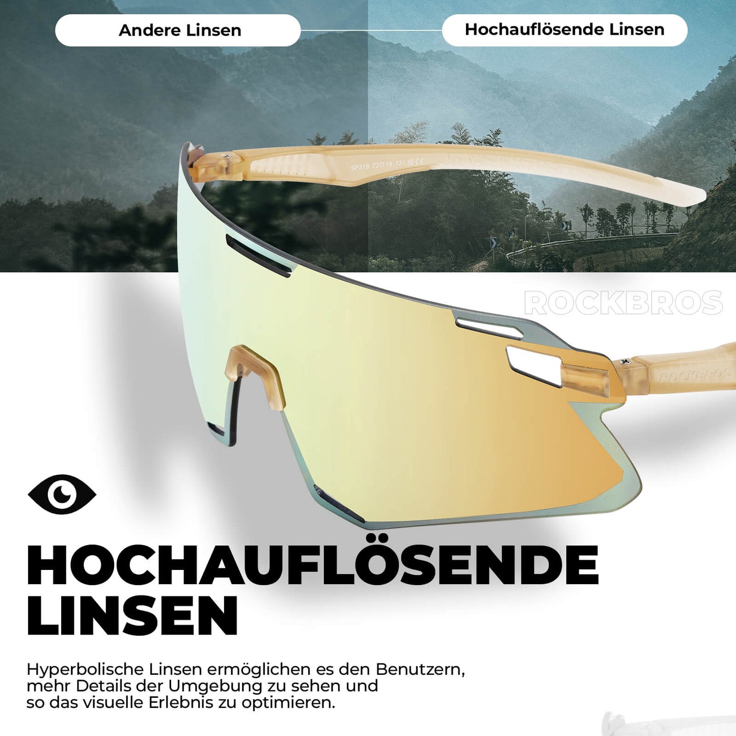 Sunglasses, windproof cycling glasses for outdoor sports, ROCKBROS