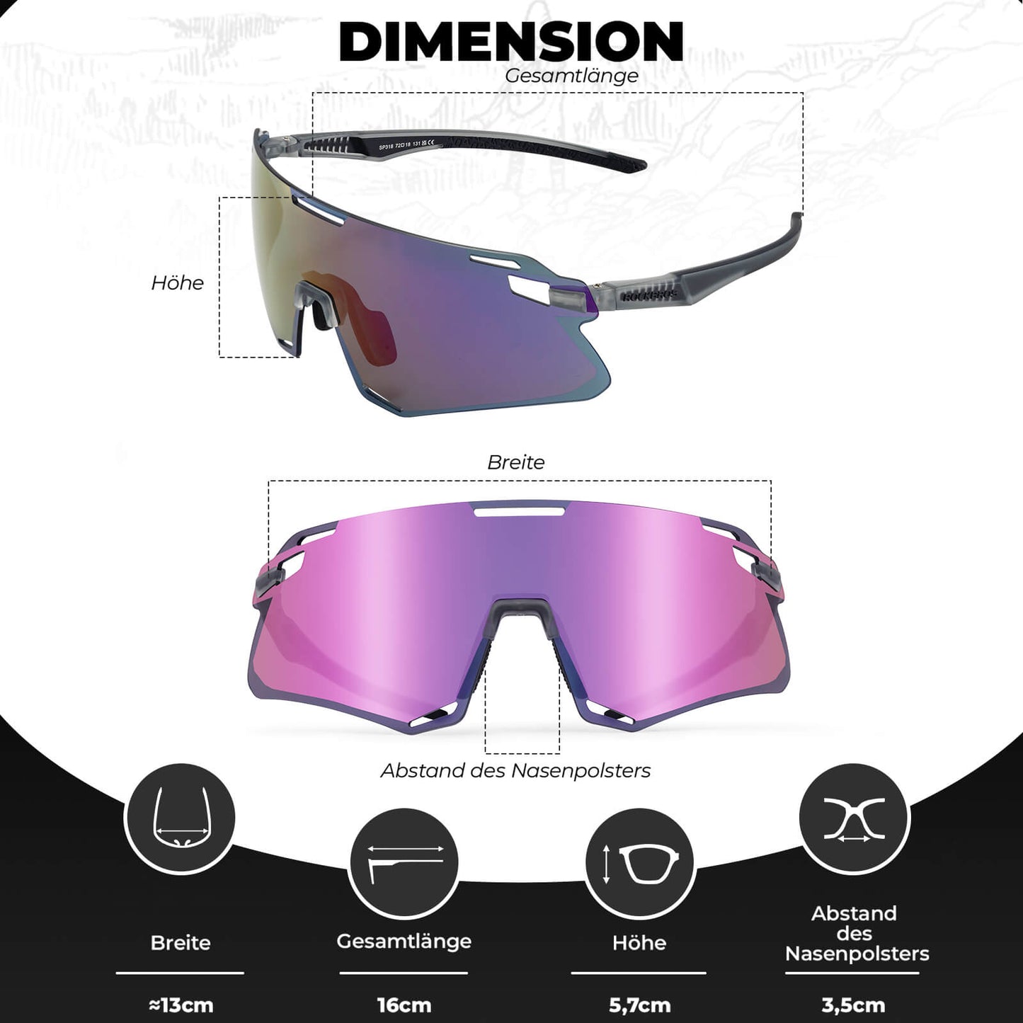Sunglasses, windproof cycling glasses for outdoor sports, ROCKBROS