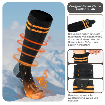 Sports socks, cycling socks, winter heated socks, rechargeable 5000mAh ROCKBROS