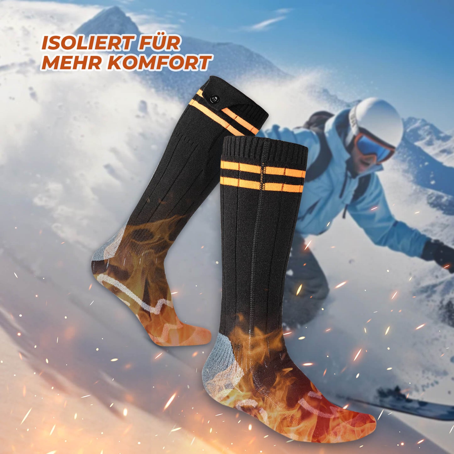 Sports socks, cycling socks, winter heated socks, rechargeable 5000mAh ROCKBROS