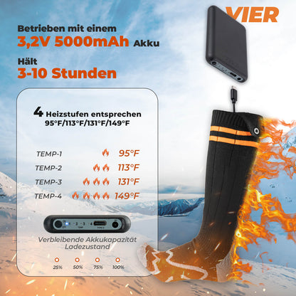 Sports socks, cycling socks, winter heated socks, rechargeable 5000mAh ROCKBROS