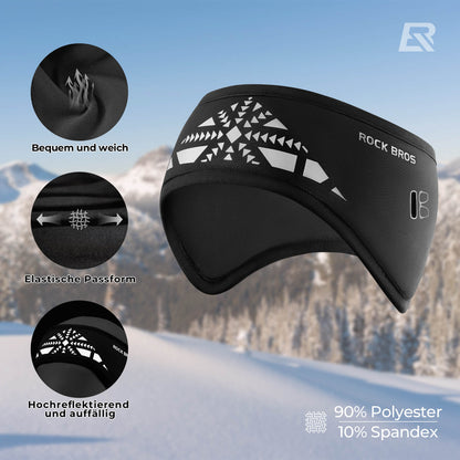 Elastic winter headband with Velcro closure, ear warmer, unisex, ROCKBROS