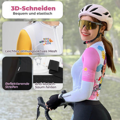TVI Women's Short Sleeve Cycling Jersey, Cycling Clothing, Quick-Drying, ROCKBROS