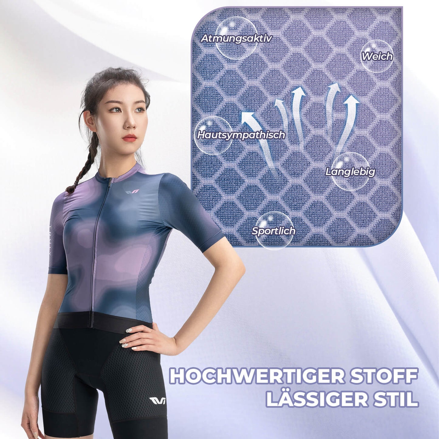 TVI Women's Short Sleeve Cycling Jersey Summer Quick-Drying with 3 Pockets ROCKBROS