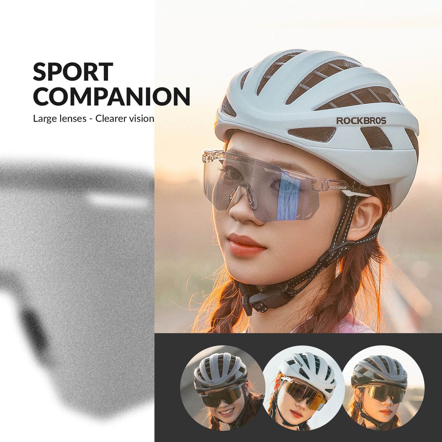 Ultralight cycling glasses, photochromic sunglasses with UV400 protection, ROCKBROS
