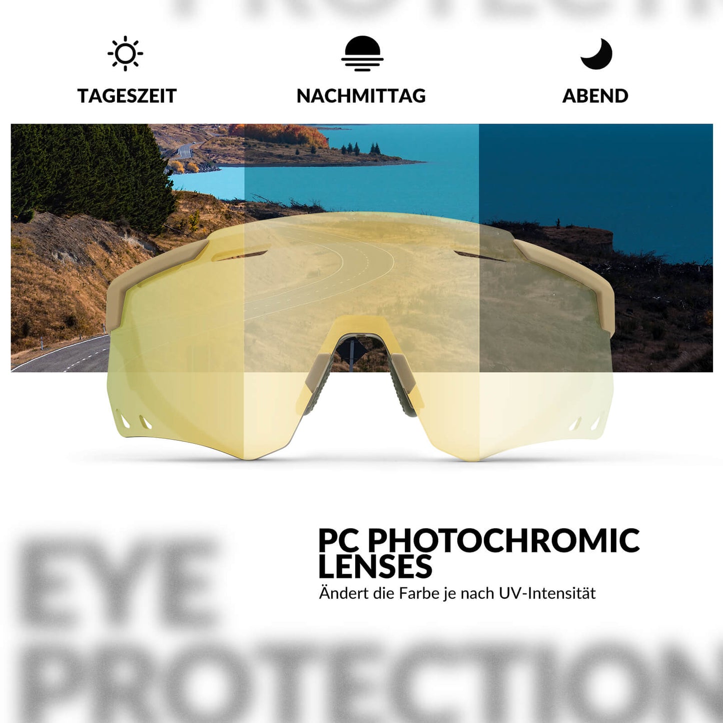 Ultralight cycling glasses, photochromic sunglasses with UV400 protection, ROCKBROS