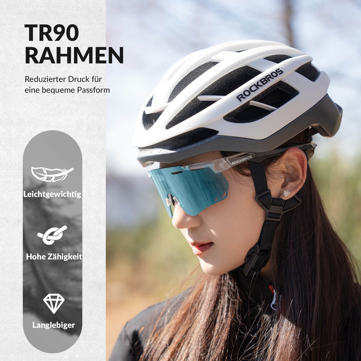 Ultralight cycling glasses, photochromic sunglasses with UV400 protection, ROCKBROS
