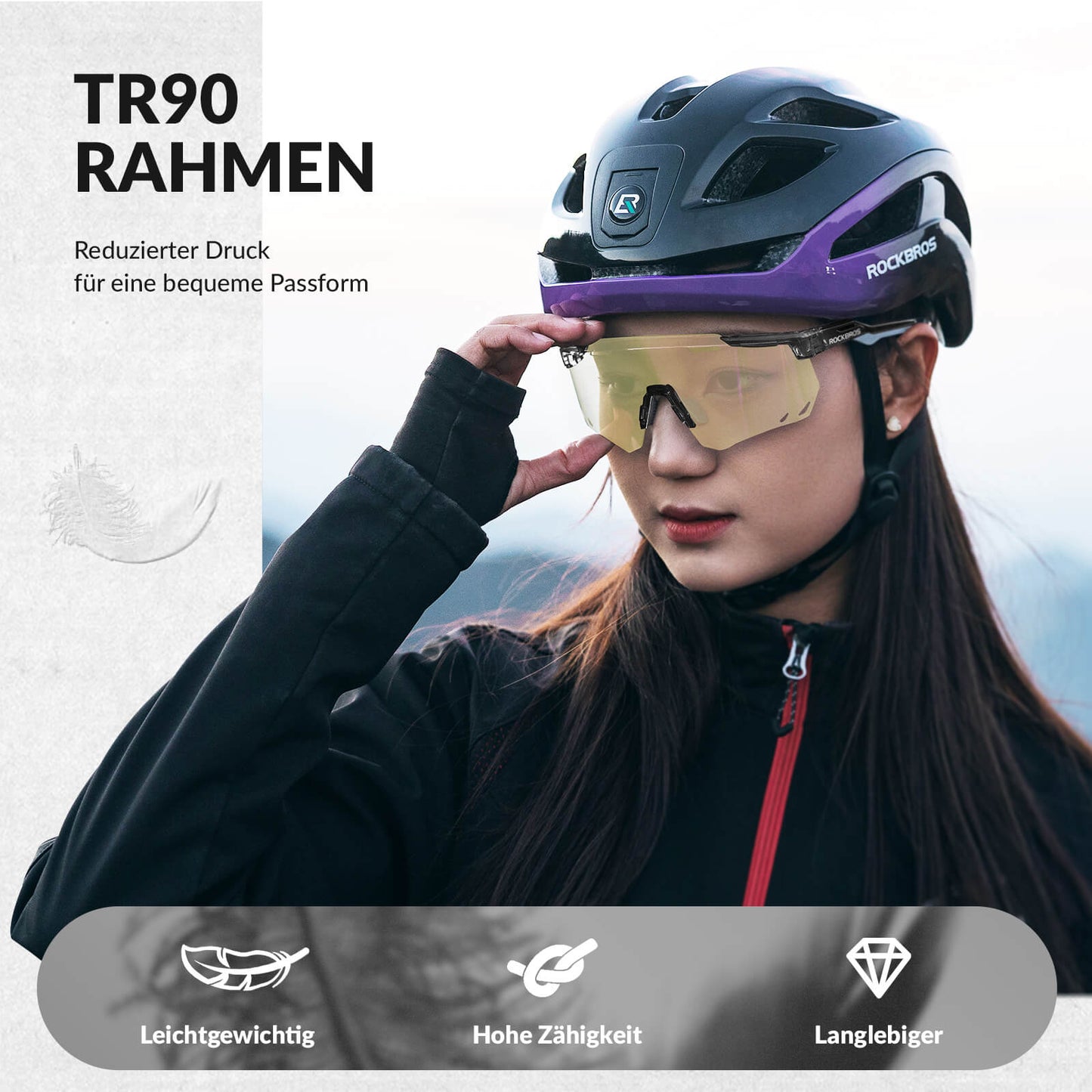 Ultralight cycling glasses, photochromic sunglasses with UV400 protection, ROCKBROS