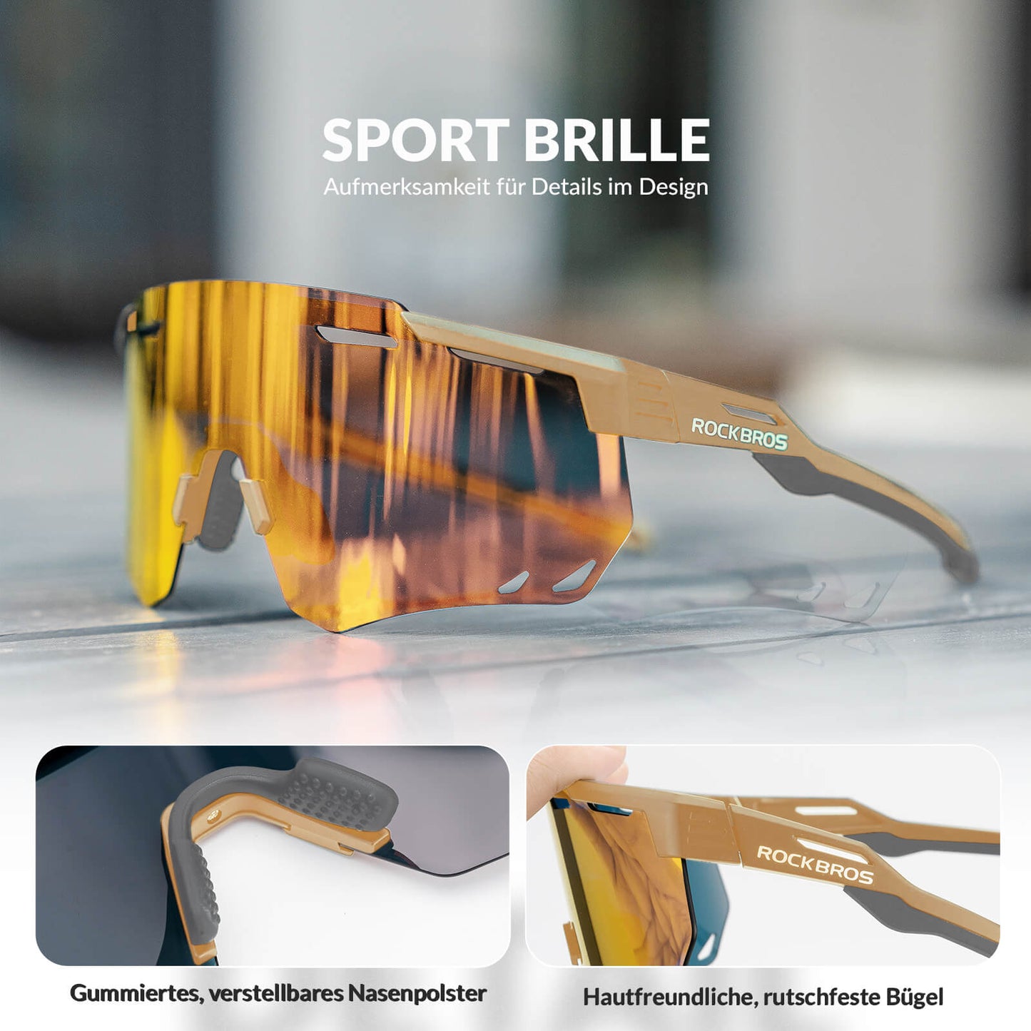 Ultralight cycling glasses, photochromic sunglasses with UV400 protection, ROCKBROS