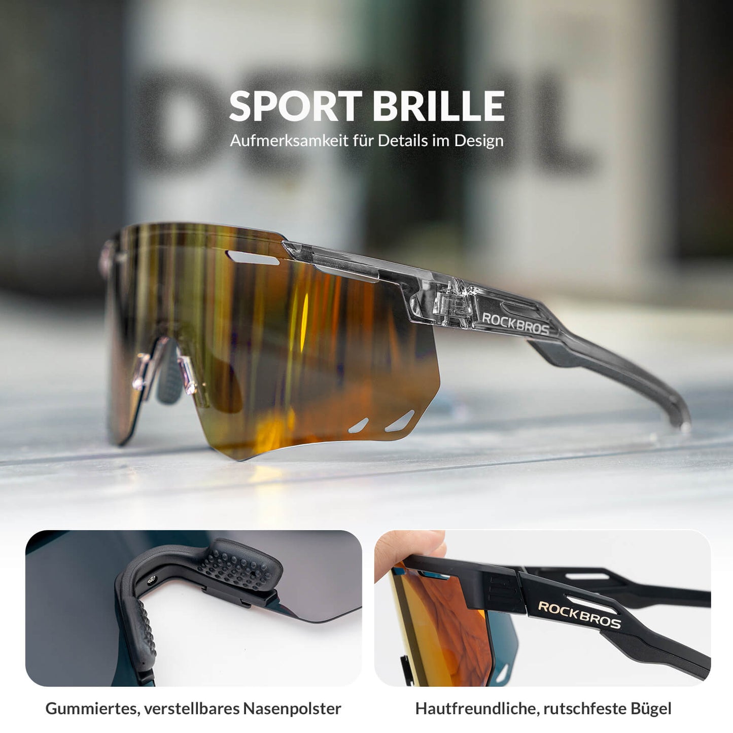 Ultralight cycling glasses, photochromic sunglasses with UV400 protection, ROCKBROS